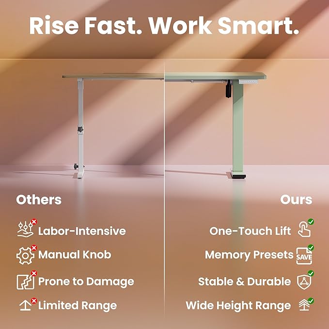 HUANUO 32" Small Electric Standing Desk Adjustable Height, 4 Memory Height - Image 5