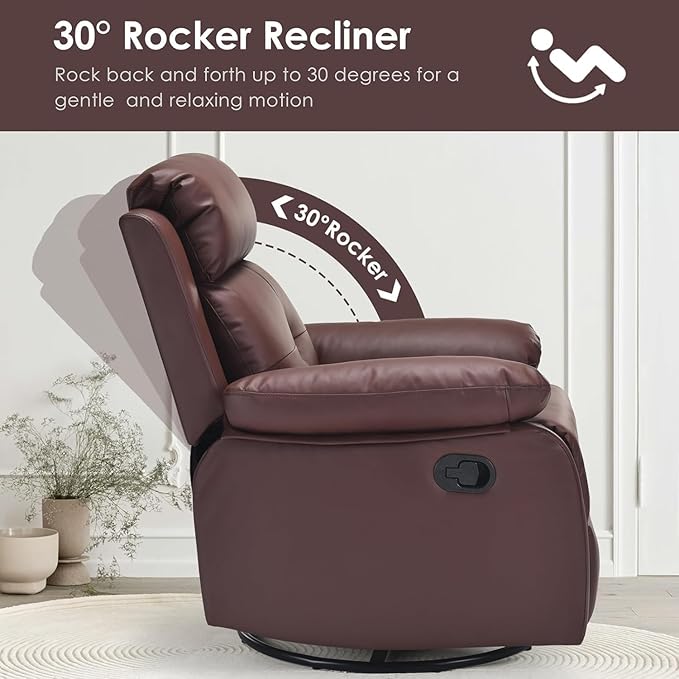 Swivel Rocker Recliner, 360 Swivel Small Recliners - Image 3