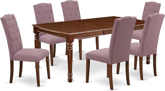 East West Furniture DOCE7-MAH-10 7 Piece Dinette Set Consist of a Rectangle by EastWestFurniture