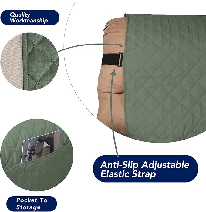 PureFit Reversible Sofa Cover Water Resistant Recliner Couch Cover, Machine - Image 3