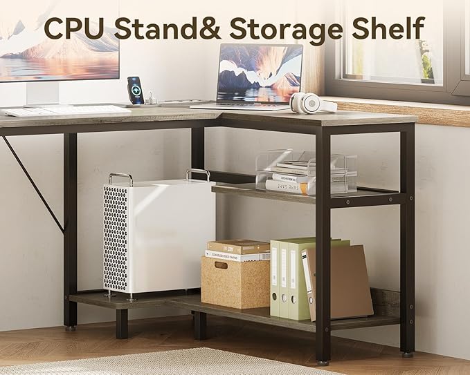 Casaottima L Shaped Desk with Drawers & File Cabinet, Computer Desk with - Image 5