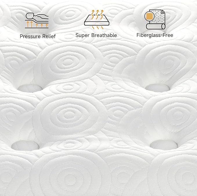Vesgantti Queen Mattresses, 10 Inch Hybrid Pillow Top Queen Size Mattress in a - Image 4