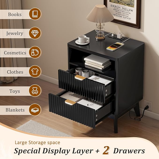 Fluted Nightstand Set of 2 - Image 5