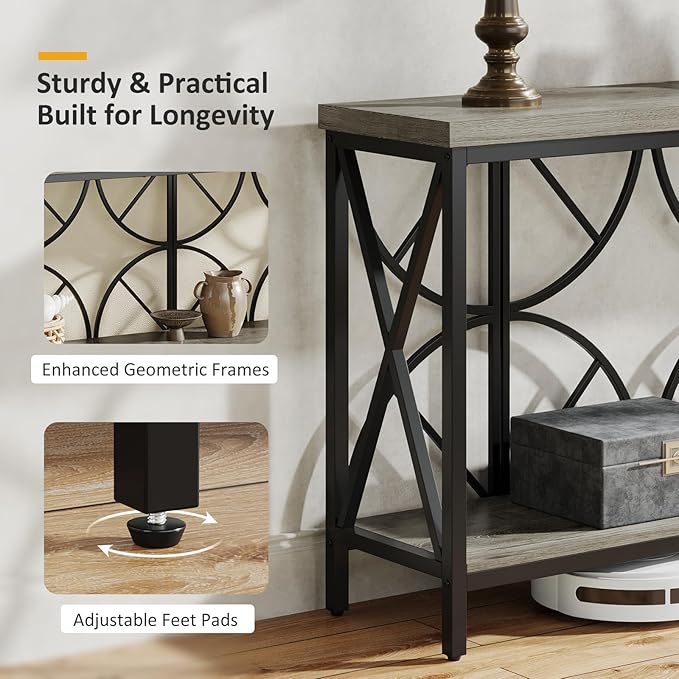 70.9-Inch Extra Long Sofa Table, Narrow Console Table Behind Couch - Image 7