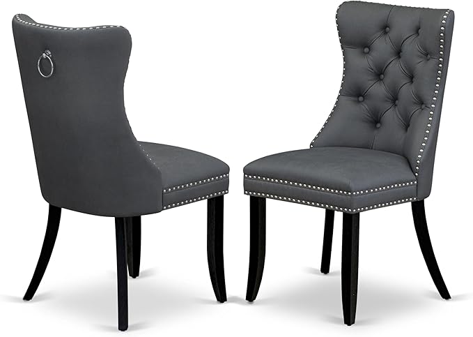 East West Furniture LGDA7-BLK-13 7 Piece Dining Set Includes a Rectangle - Image 6