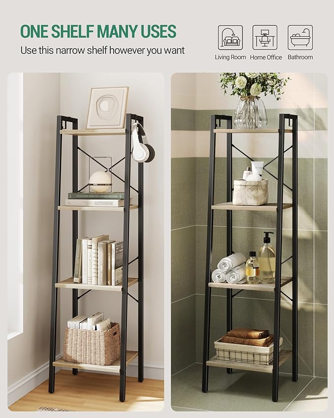 Ladder Shelf, Bookshelf Bookcase, Freestanding Corner Storage Shelve - Image 6