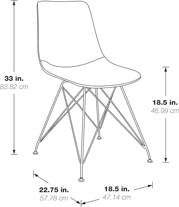 OSP Home Furnishings Trenton Modern Dining Chairs, Sand Faux Leather - Image 3