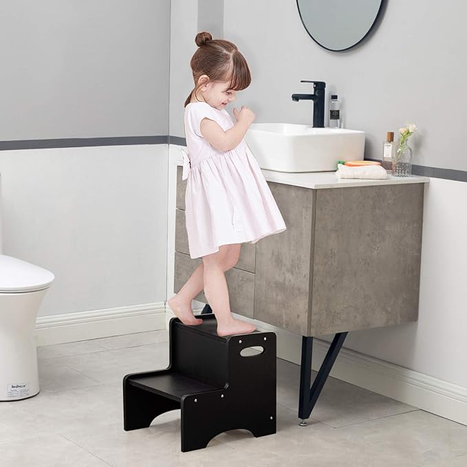 WOOD CITY Step Stool for Kids, Wooden Toddler Step Stool - Image 3