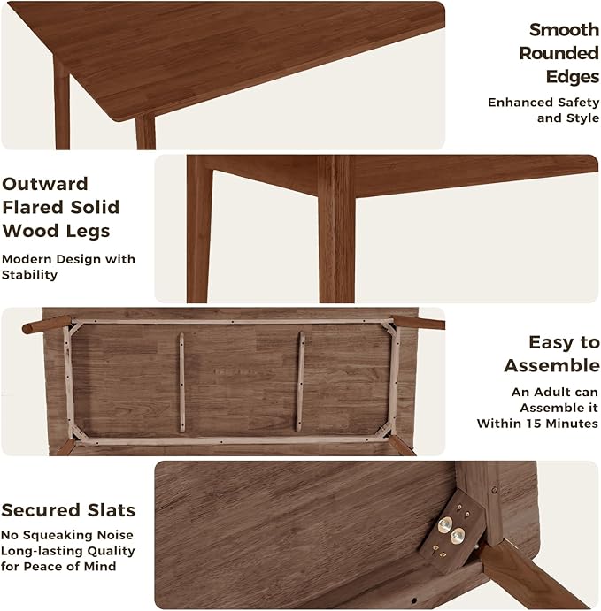 DELAVIN 70.8" Large Solid Wood Dining Table - Image 5