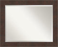Amanti Art Brown Wall Mirror 27x33 Wildwood Brown Rectangle Bathroom Mirror by AmantiArt