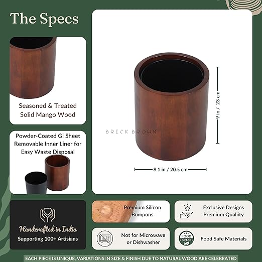 Premium Solid Wood Trashbin Multipurpose Furniture Basket - Image 3