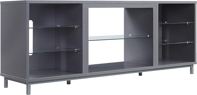 Manhattan Comfort Brighton 60" TV 7 Shelves, Tempered Glass Dividers and Media - Image 5