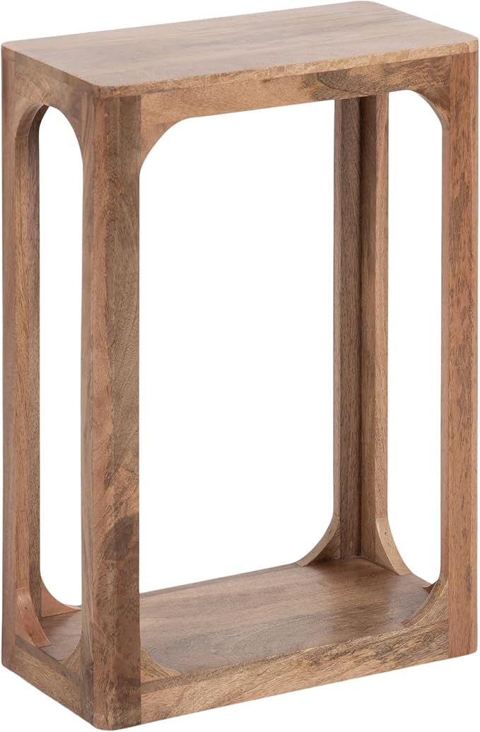 Kate and Laurel Dahl Modern Slatted Wooden Slim Side Table by KateandLaurel