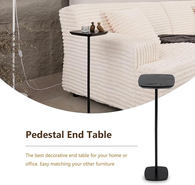 Pedestal Side Table, Small Drink Tables Pedestal Stand, Cocktail Martini Coffee - Image 3