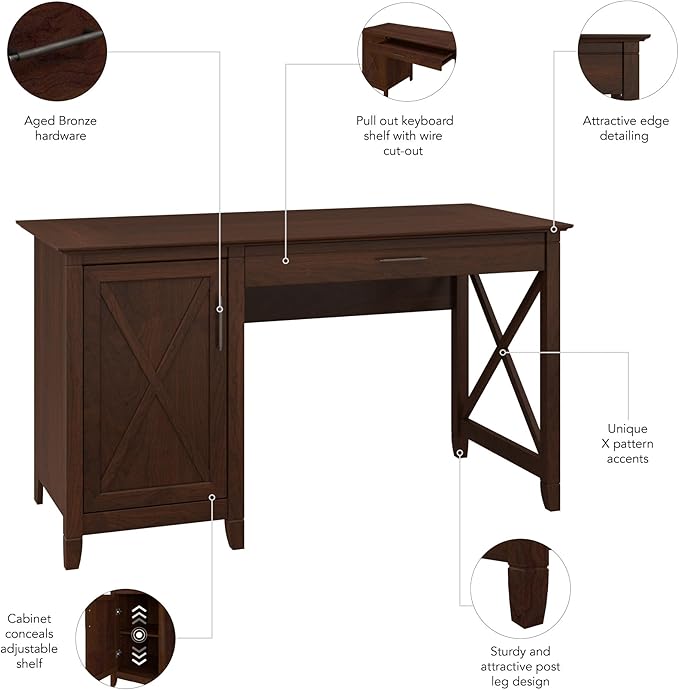 Bush Furniture Key West Computer Desk Farmhouse PC Table - Image 5