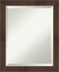 Amanti Art Brown Wall Mirror 23x19 Wildwood Brown Narrow Rectangle Bathroom by AmantiArt