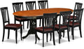 East West Furniture PLAV9-BCH-LC 9 Piece Dining Room Table Set Includes an Oval by EastWestFurniture