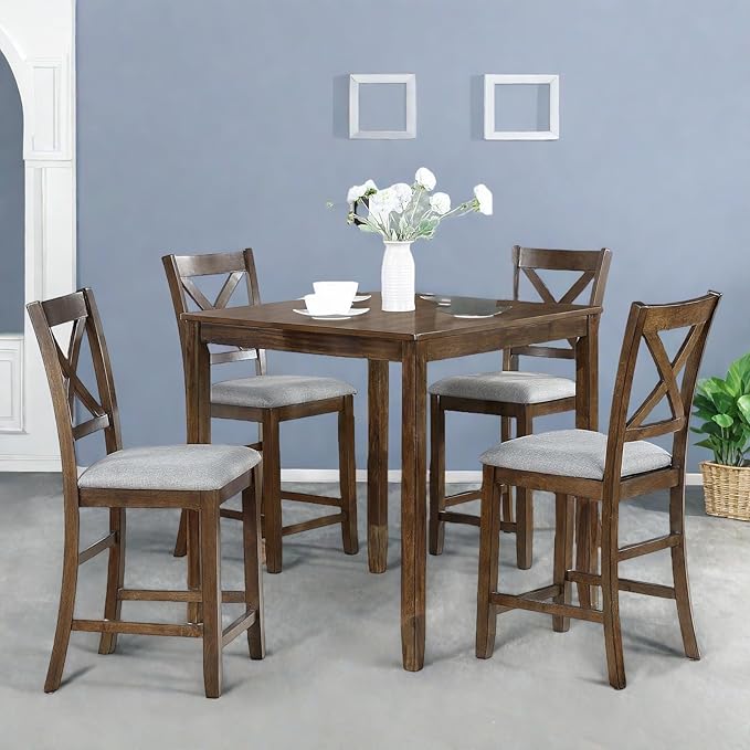 Dining Table Set for 4, Modern 5 Piece Dining Room Table Set by Outdoorchairs