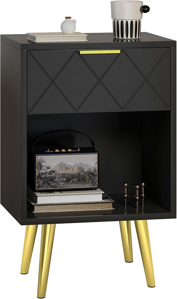 Black Nightstand, Bedside Table by MMEOLUOOK