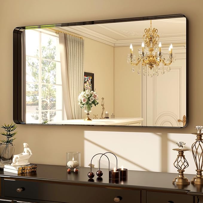 48"x30" Black Bathroom Mirror - Image 2