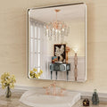 WEER 36X30 Inch Brushed Nickel Bathroom Mirror, Brushed Silver Metal Frame by WEER