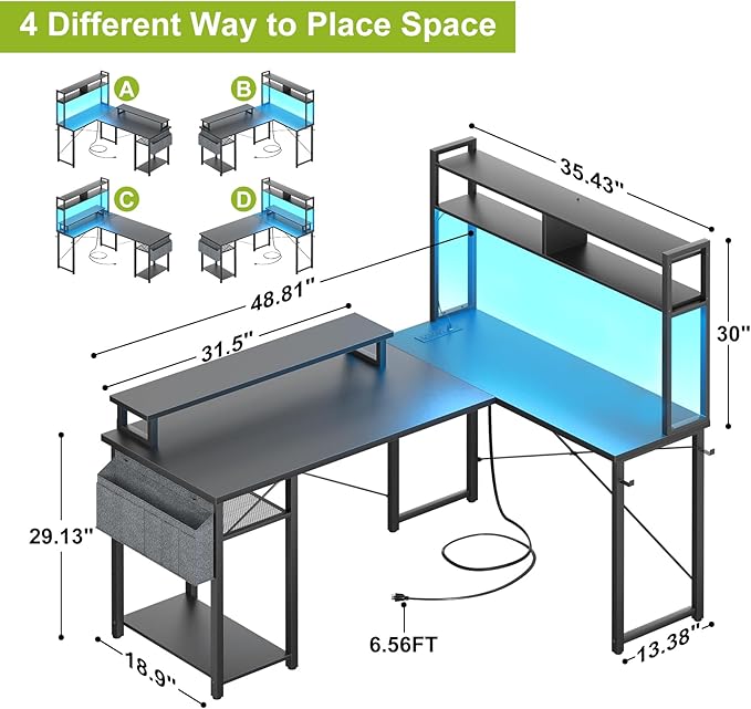 Small L Shaped Desk Gaming Desk - Image 2
