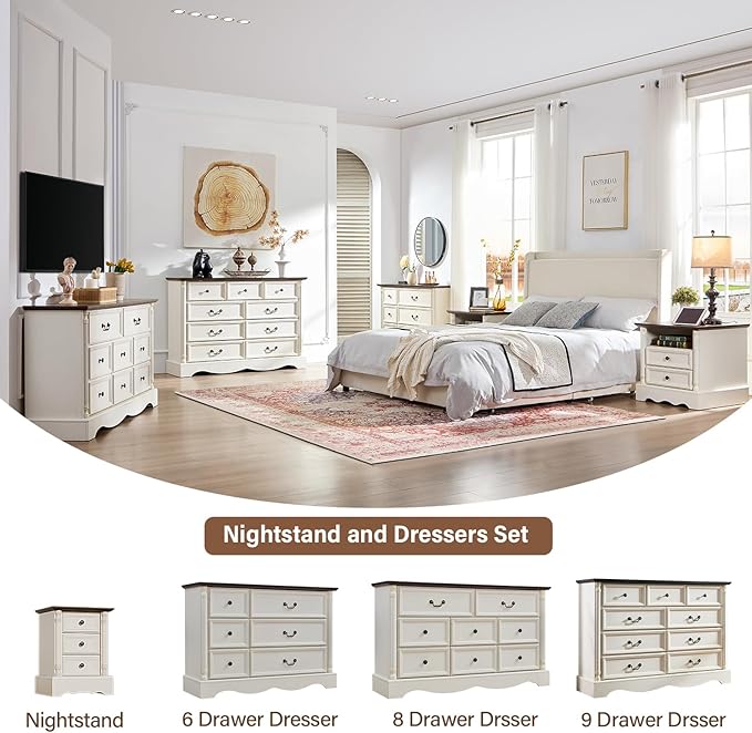 Farmhouse 8 Drawers Dresser for Bedroom - Image 3