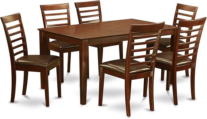 East West Furniture CAML7-MAH-LC 7 Piece Dining Room Table Set Consist of a by EastWestFurniture