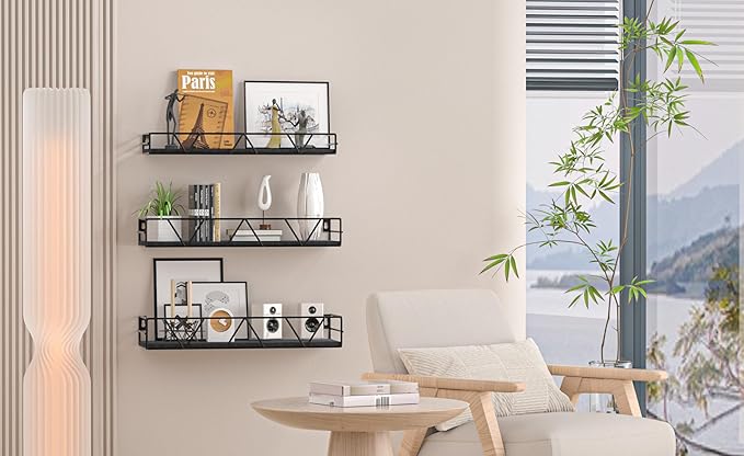 Floating Shelves Set of 3, Home Wood Wall Shelf, Farmhouse Shelf - Image 5