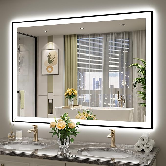 55x40 Inch LED Bathroom Mirror by YEELAIT