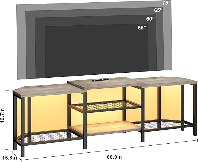 GarveeHome 67 Inch Large TV Stand - Image 3