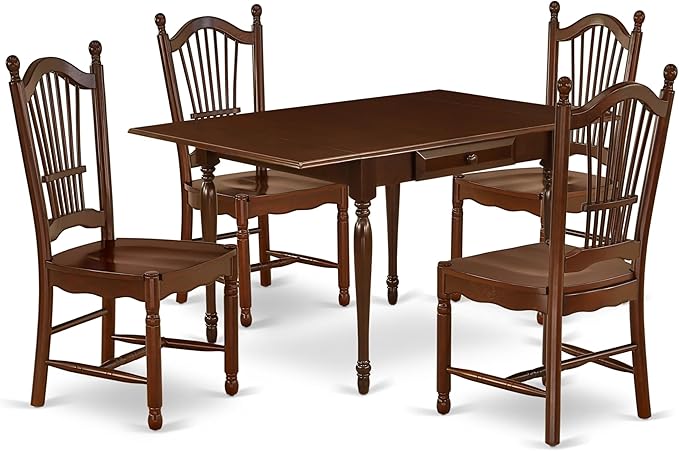 East West Furniture MZDO5-MAH-W 5 Piece Dining Room Table Set Includes a by EastWestFurniture