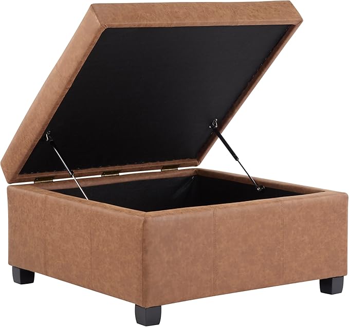 Christopher Knight Home Lorel Faux Leather Square Storage Ottoman Coffee Table - Image 6
