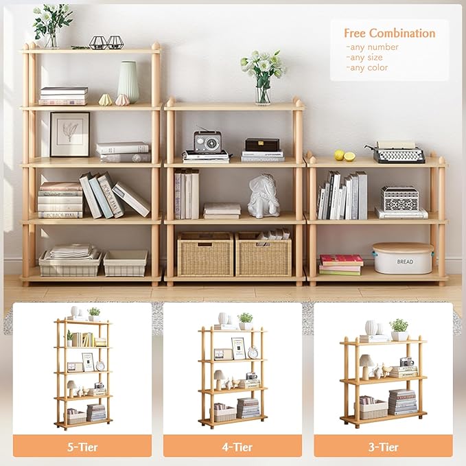 IOTXY 3-Tier Wooden Shelf Bookcase - Image 7