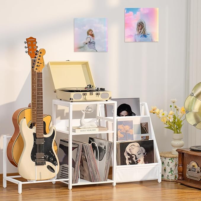LELELINKY Record Player Table, Adjustable Guitar Stand - Image 2