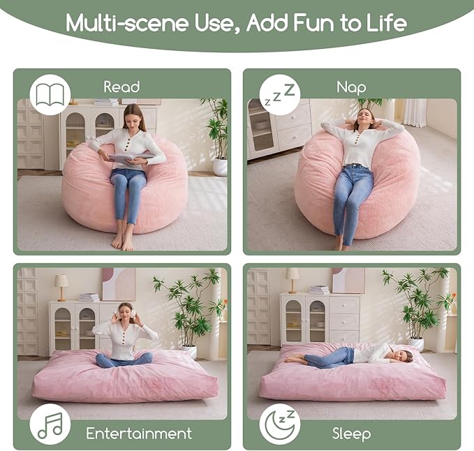 HIGOGOGO Giant Bean Bag Chair Bed - Image 4