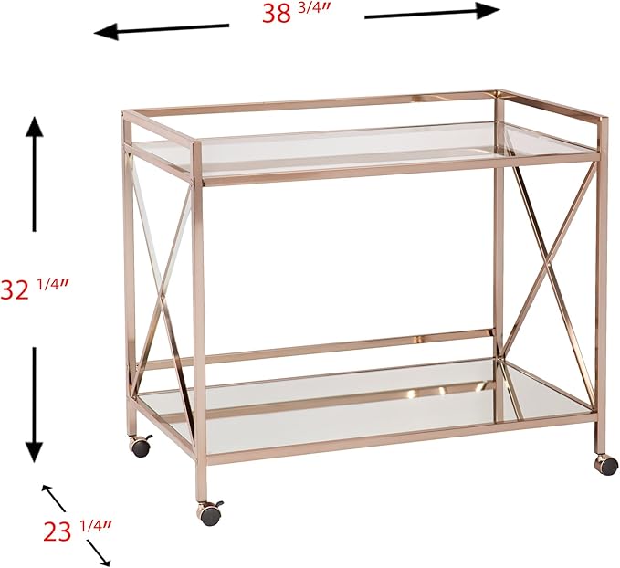 SEI Furniture Maxton Metallic Open Shelf Bar Cart - Image 6