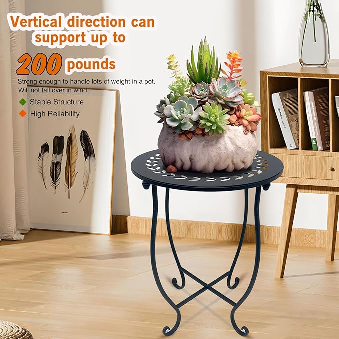 Round Side Table, 1 Pack 14 Inch Bedside Table - Image 5