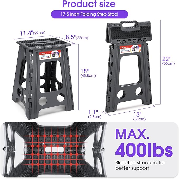 ACSTEP 17.5 Inch Folding Step Stool - Image 2