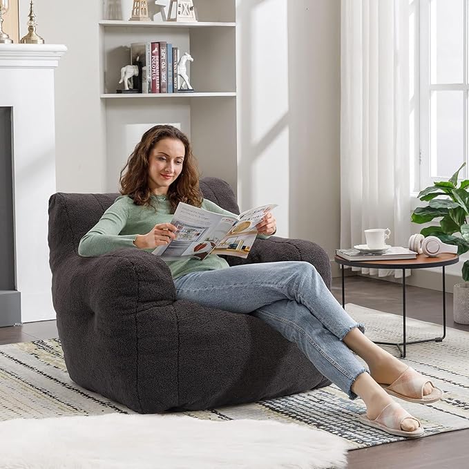 Recaceik Bean Bag Chairs, Tufted Soft Stuffed Bean Bag Chair - Image 7