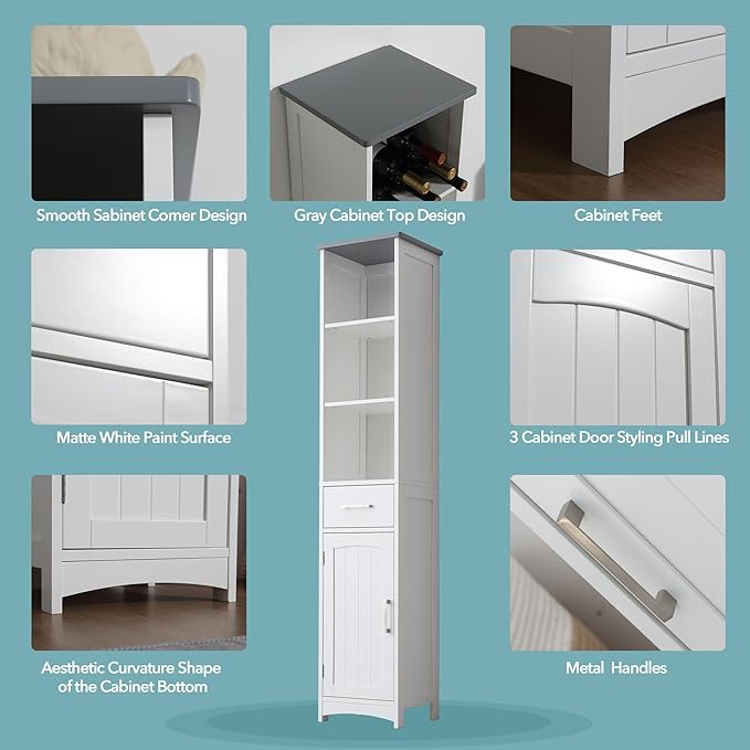 Tall Bathroom Storage Cabinet - Image 6