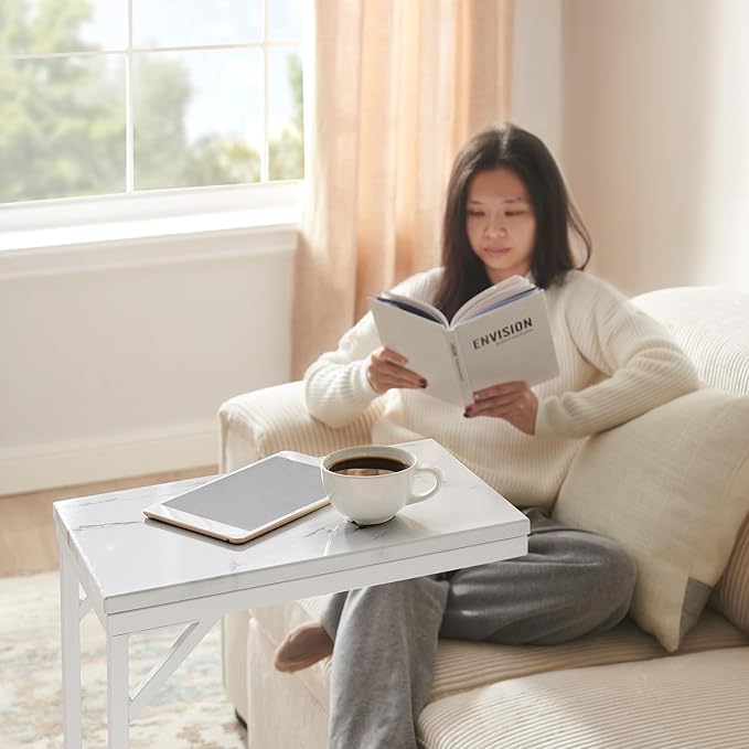 C-Shaped End Table, Small Sofa Table - Image 5