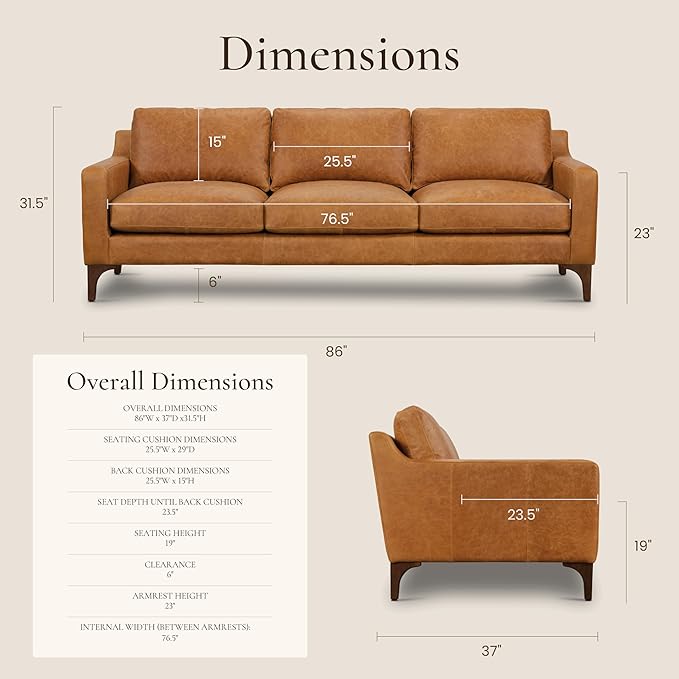 Poly & Bark Sorrento Leather Couch - Image 2
