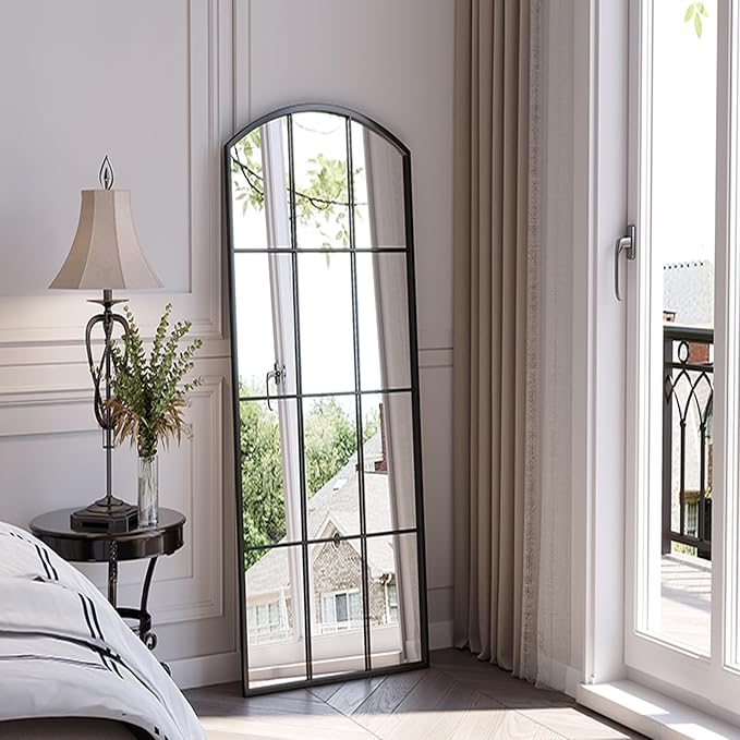 Arched Window Mirror, Tall Farmhouse Grid Mirror - Image 8