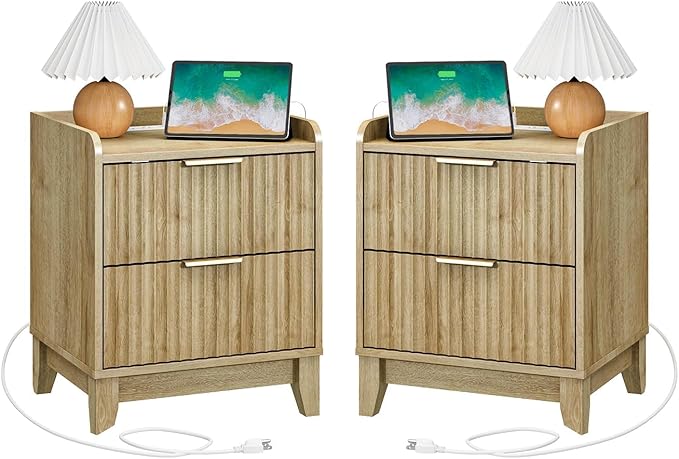 Wnutrees Fluted Nightstand by Wnutrees