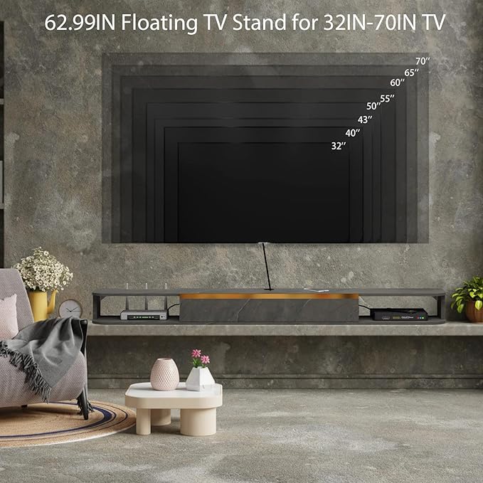Floating TV Stand, Floating Shelves - Image 4