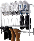 MyGift Premium Silver Metal Hanging Wall Shoe Rack by MyGiftHome