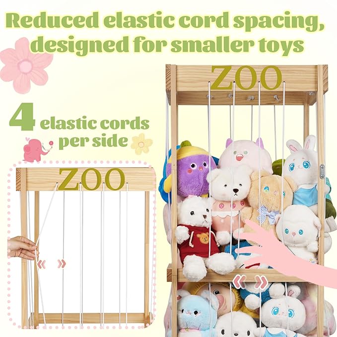 Trycooling Stuffed Animal Zoo Stuffed Animal Storage Wood Plushie Storage - Image 5