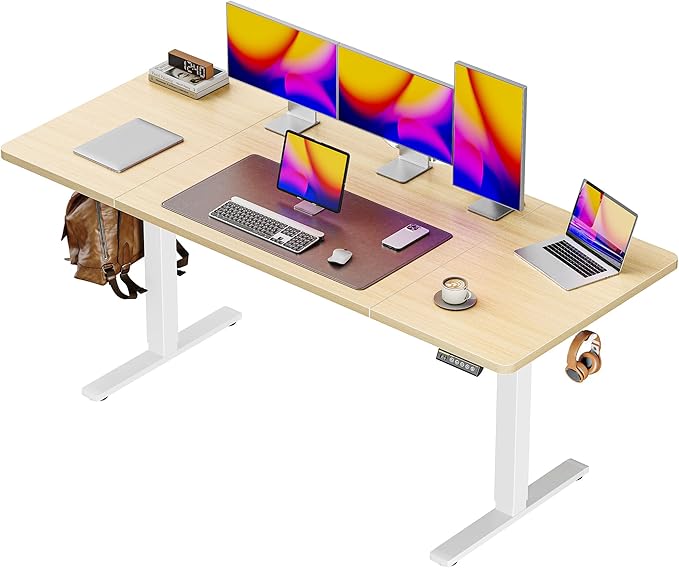 Huuger 63 x 28 Large Electric Standing Desk, Height Adjustable Computer Desk by Huuger