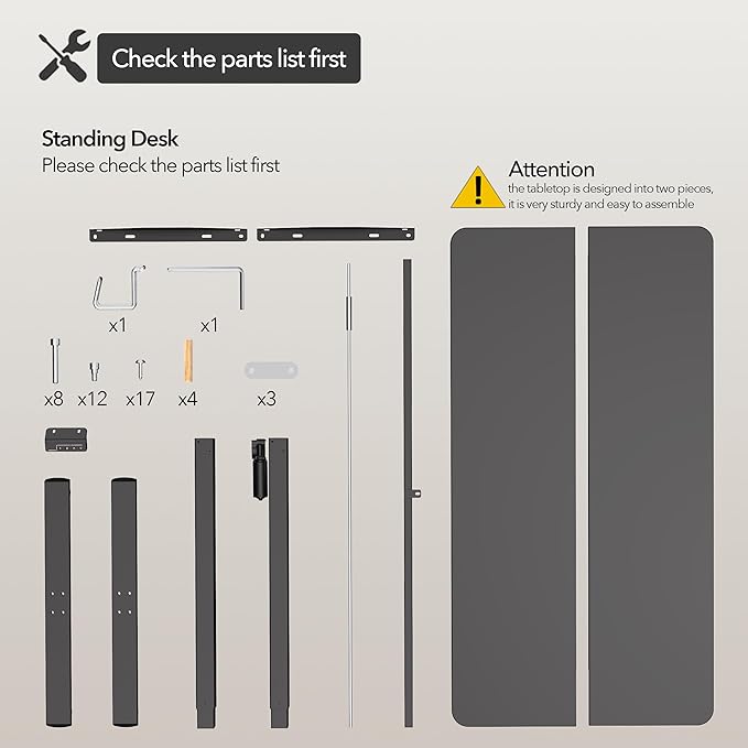 Electric Standing Desk Adjustable Height, 48x24 Inches Sit Stand up Desktop - Image 7